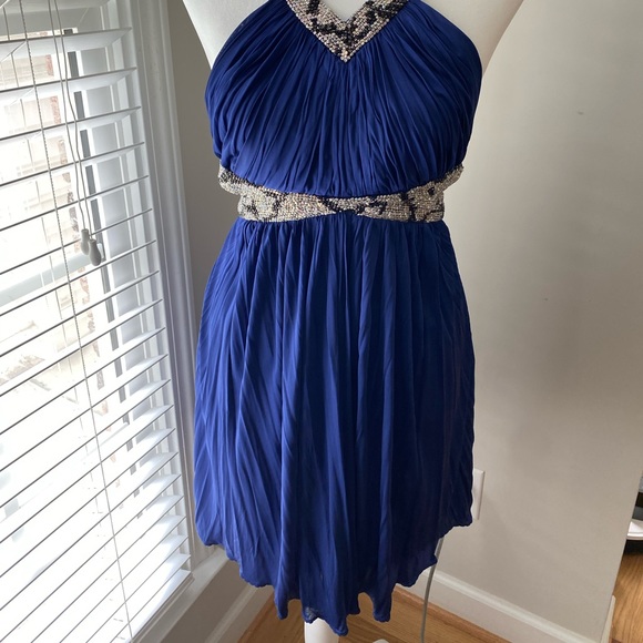 Genuine Roberto Cavalli Runway, Silk, Beaded Halter Dress with Pockets - Picture 2 of 13